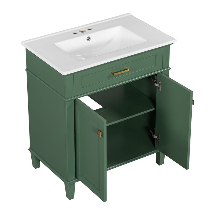 Bathroom Vanity With Ceramic Basin, Soft Close Door And Adjustable Shelves