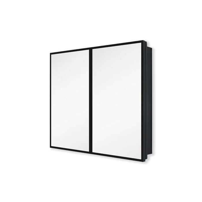 26X30" Black Metal Framed Wall Mount Or Recessed Bathroom Medicine Cabinet With Mirror - Black