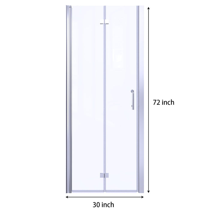 Bi-Fold - Semi-Frameless Shower Doors In Chrome With Clear Glass - Chrome