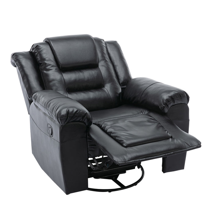 360° Swivel And Rocking Home Theater Recliner Manual Recliner Chair With Wide Armrest For Living Room