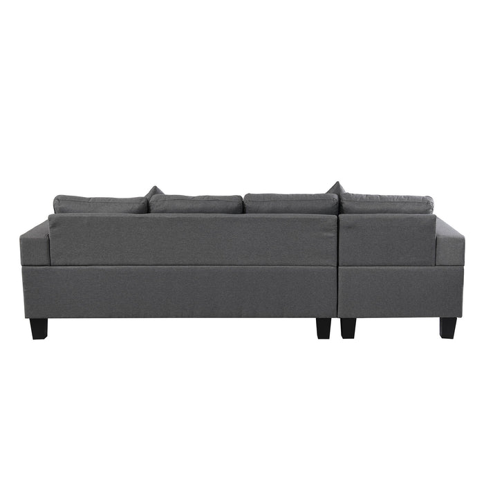 Sectional Sofa Set For Living Room With L Shape Chaise Lounge, Cup Holder And Left Or Right Hand Chaise Modern 4 Seat