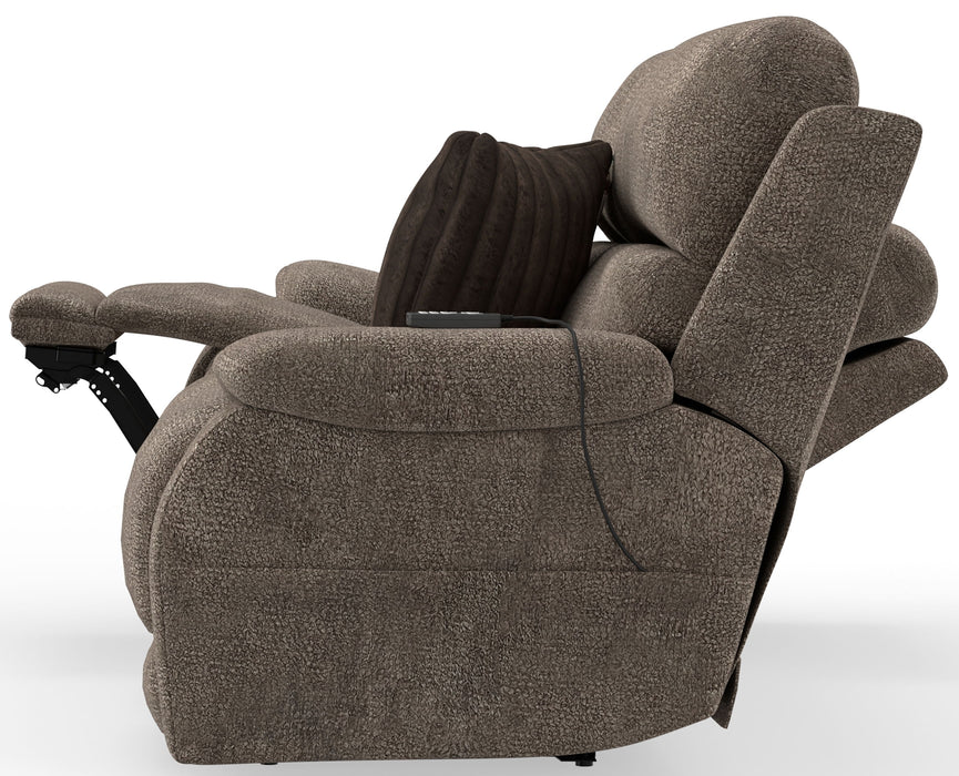 Joya - Zero Gravity Power Reclining Sofa With Power Adjustable Headrest And CR3 Heat/Massage/Lumbar - Mushroom