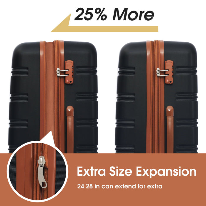 3 Piece Luggage Set Hardside Spinner Suitcase With Tsa Lock 20" 24" 28" Available