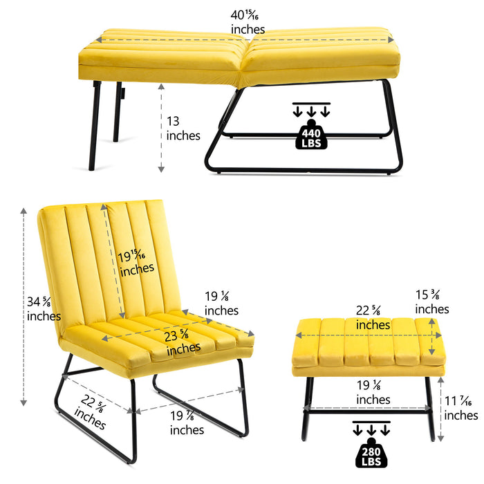 Modern Lazy Lounge Chair Contemporary Single Leisure Upholstered Sofa Chair Set