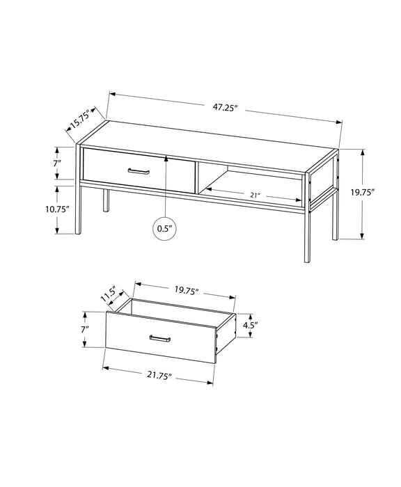 TV Stand, Console, Media Entertainment Center, Storage Drawer, Living Room, Bedroom, Contemporary, Modern - Taupe