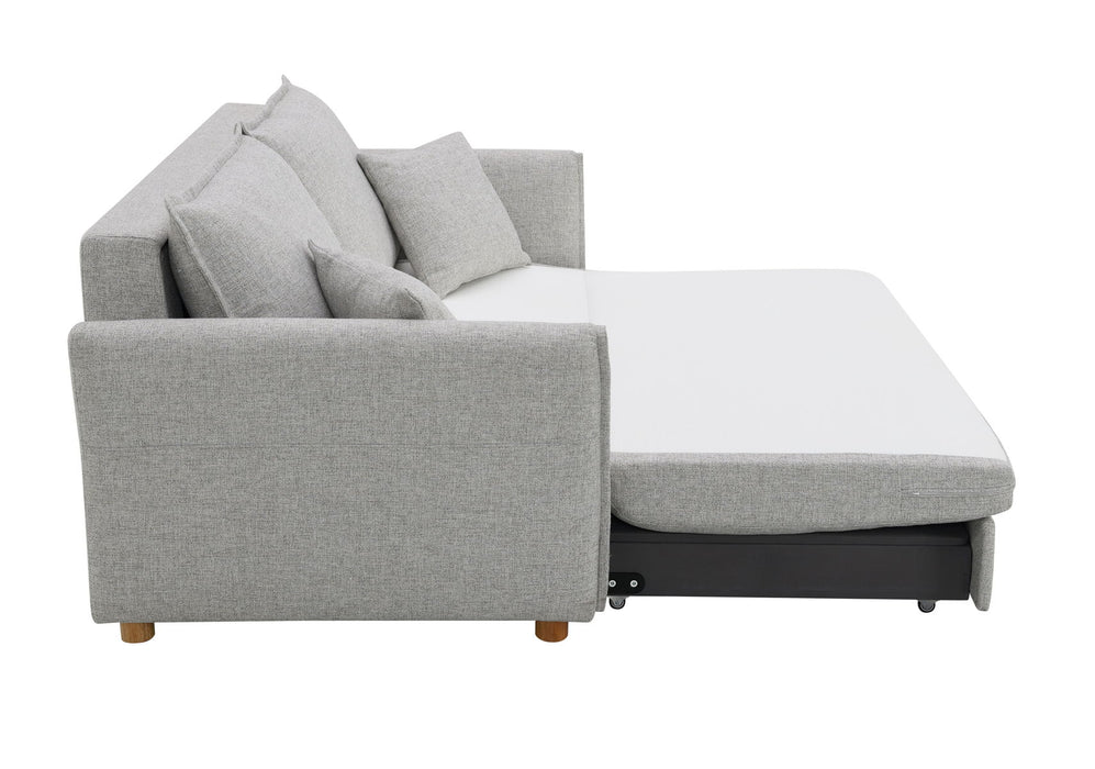 Oren - Chenille Sleeper Sectional Sofa With Storage 2 Toss Pillows - Gray