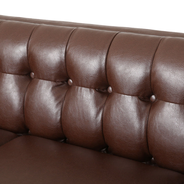 Comfy 3 Seat Sofa With Tufted Back, Modern For Living Room