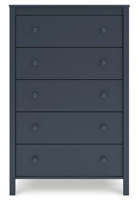 Simmenfort - Navy Blue - Five Drawer Chest