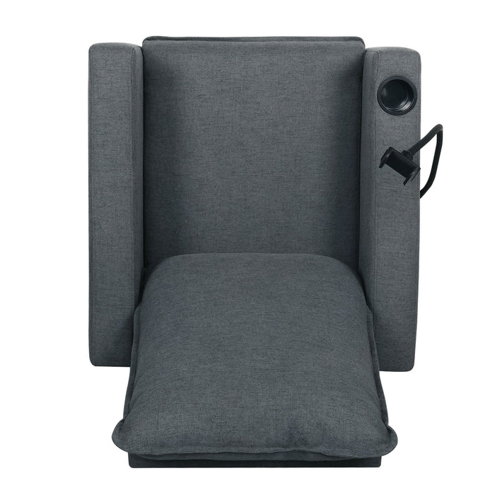 Recliner Chairs For Adults, Adjustable Recliner Sofa With Mobile Phone Holder & Cup Holder, Modern Reclining Chairs Fabric Push Back Recliner Chairs For Living Room, Bedroom