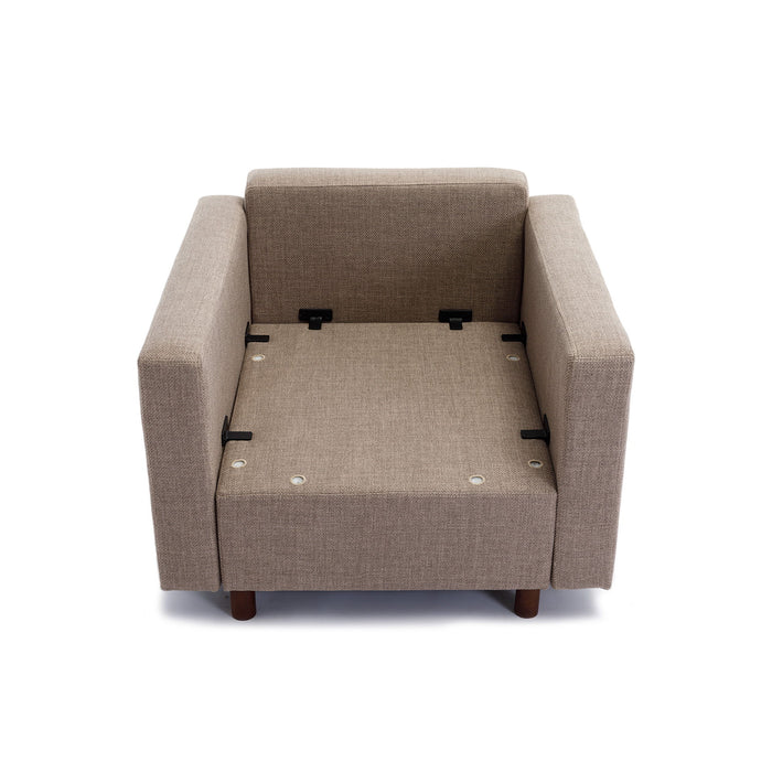 3 Seat Module Sectional Sofa Couch With 1 Ottoman For Living Room, Seat Cushion And Back Cushion Non-Removable And Non-Washable