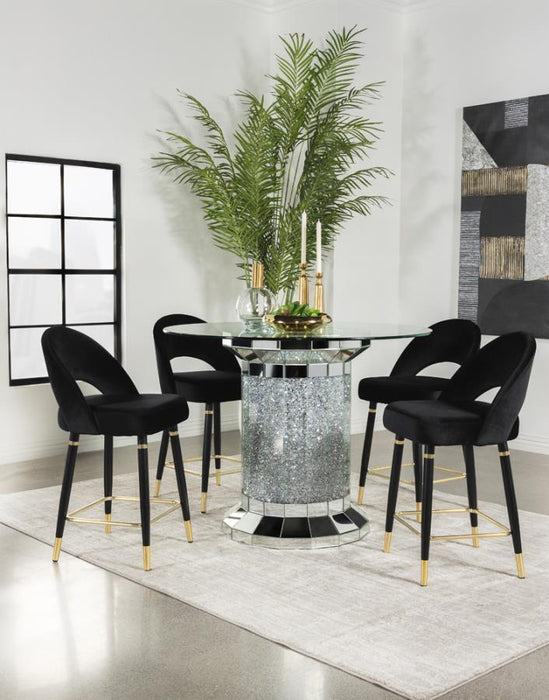 Ellie - Mirrored Counter Height Dining Table Set