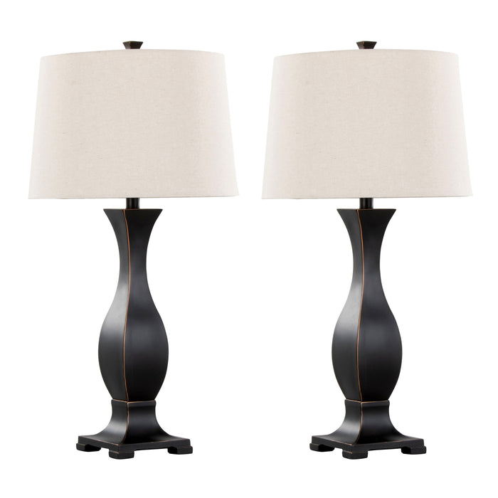 Riley - Contemporary Table Lamp (Set of 2) - Oil Rubbed Bronze / Oat