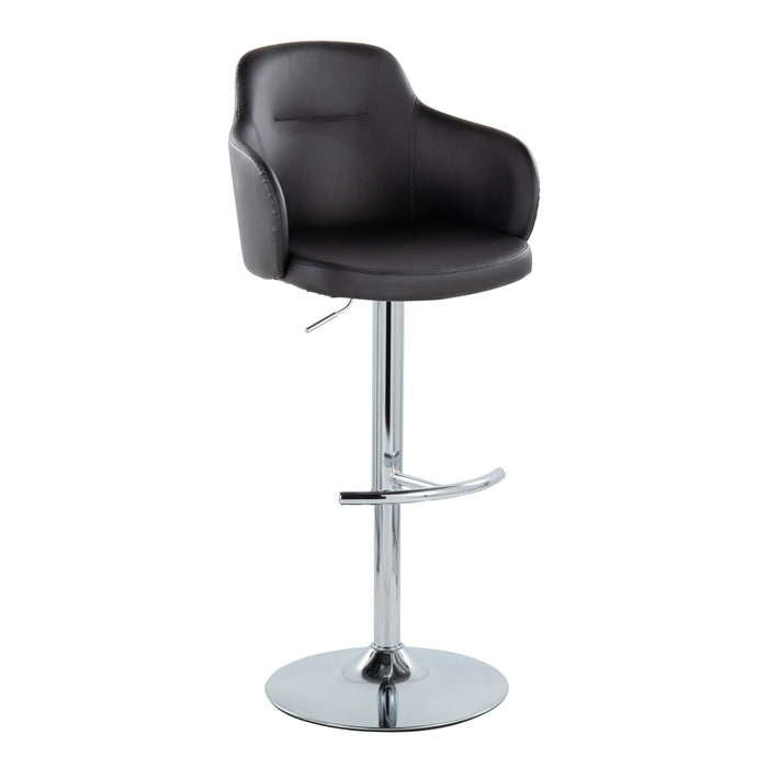 Boyne - Contemporary Adjustable Barstool With Swivel & Rounded T Footrest (Set of 2)