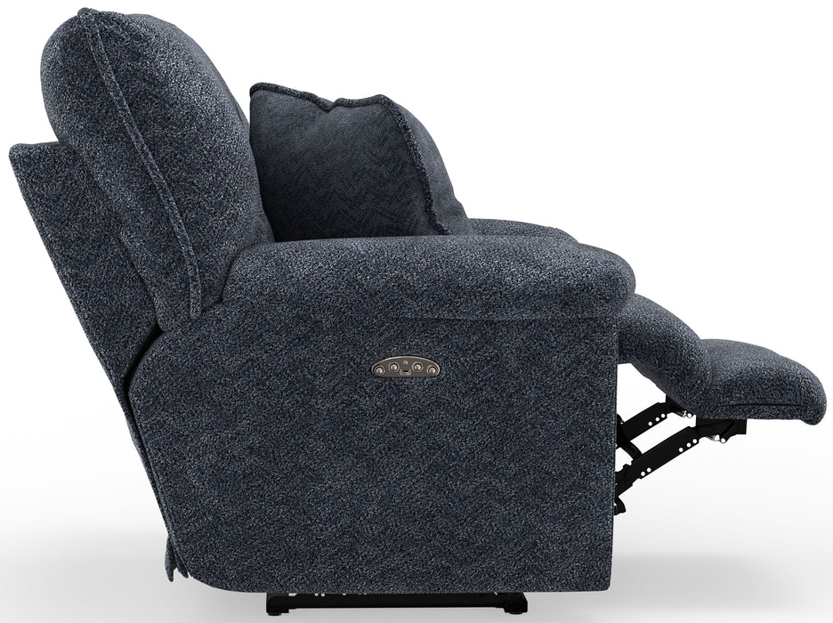 Paxon - Deep Seat Power Lay Flat Recliner With Power Adjustable Headrest - Smoke