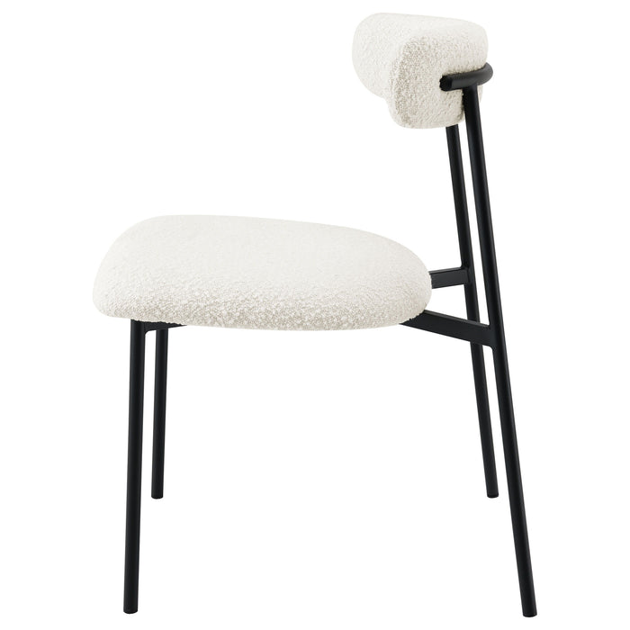 Anzio - Boucle Upholstered Dining Side Chair (Set of 2) - White