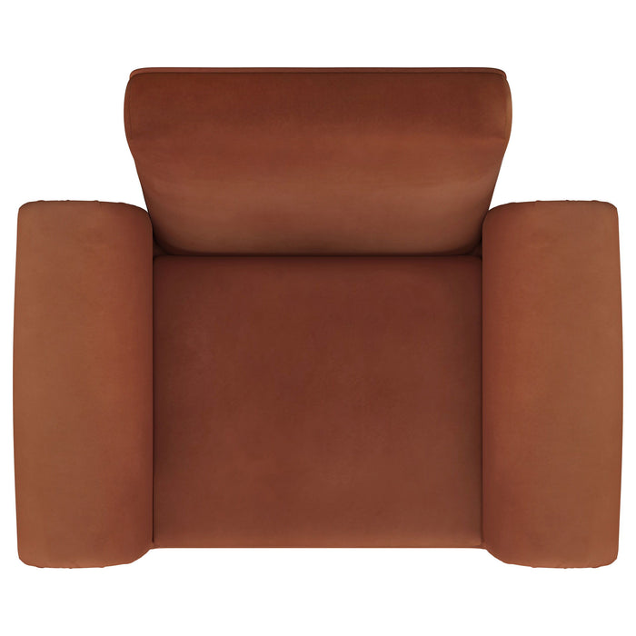 Liana - Upholstered Roll Arm Accent Armchair - Rust Orange