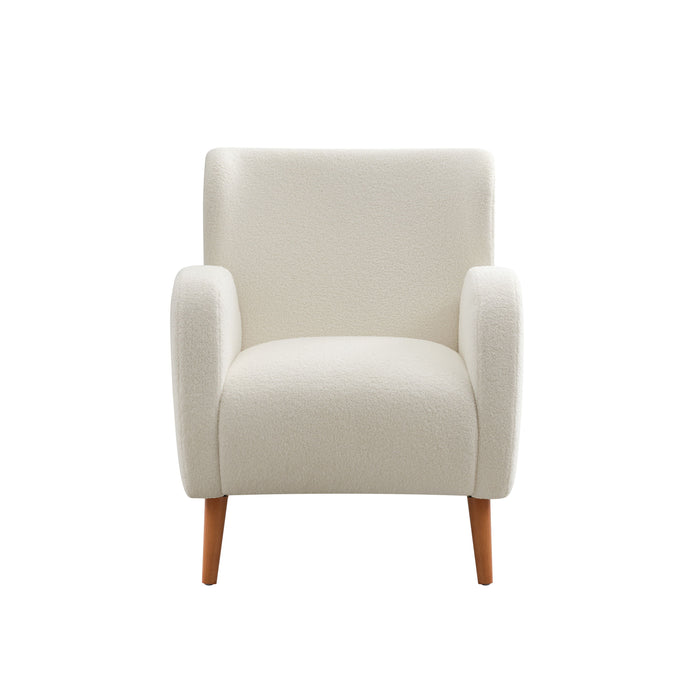 Modern Wing Back Lounge Chair Stylish Design, Soft Fabric, Solid Wood Legs, Durable Frame