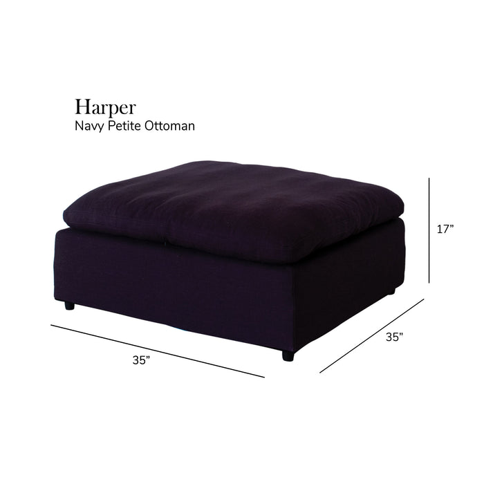 Harper Petite - Linen Ottoman