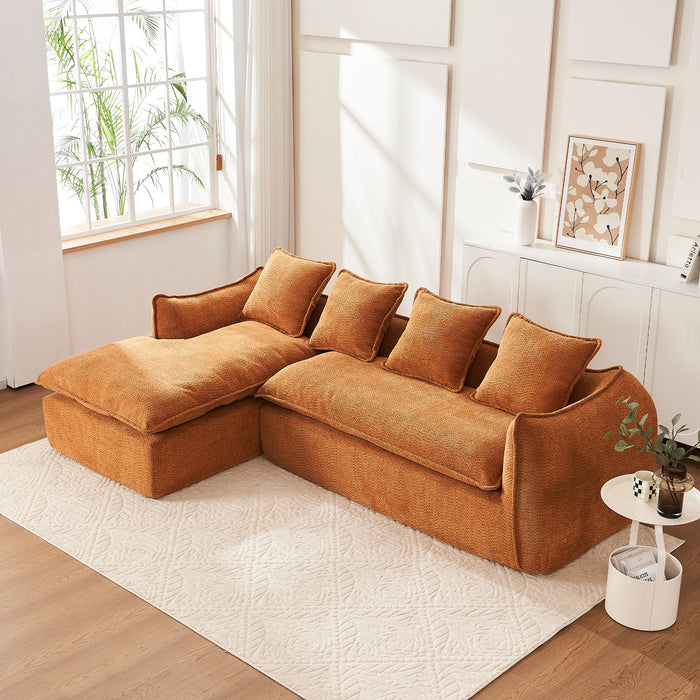 Sofa Deep Seat Sofa 3 Seater For Living Room Oversized Comfy Sofa L - Shape Sofa Couch With Chaise Home Furniture Sleeper Sectional Sofa For Apartment, Office Left Hand Facing