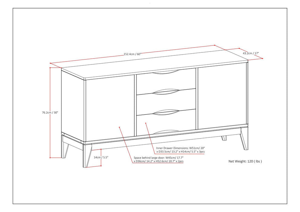 Harper - Sideboard Buffet - Walnut Brown