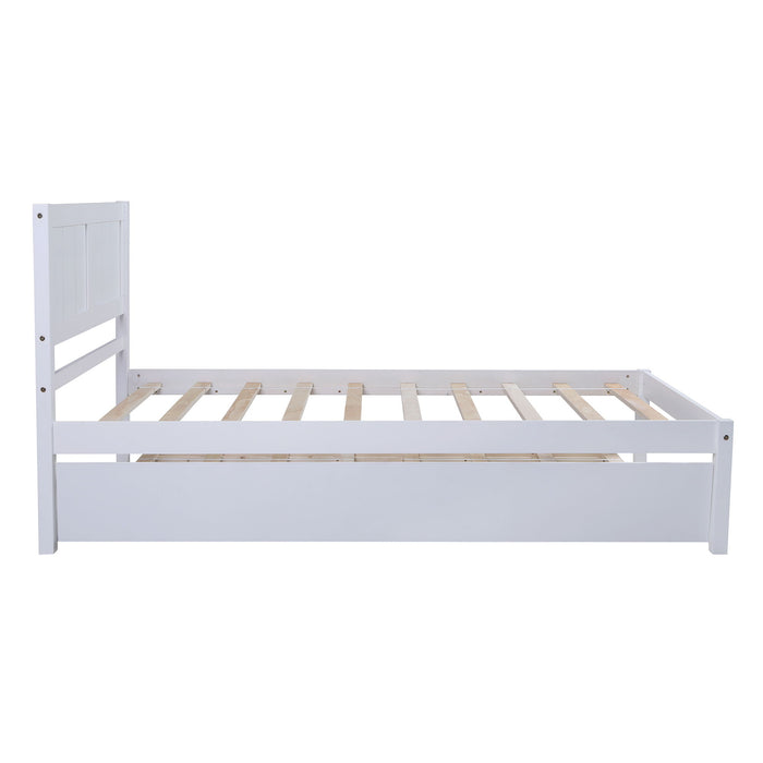 Platform Bed With Trundle - Wood