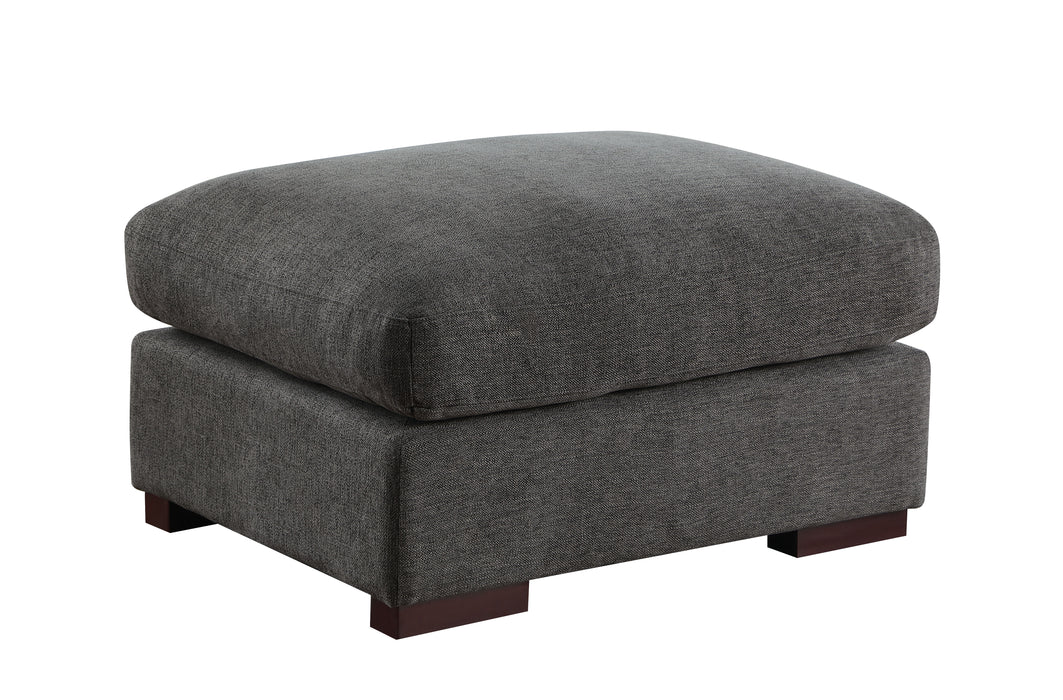 Tatman - Linen Blend Sectional With 2 Ottomans