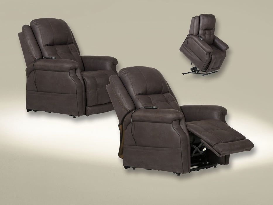 Haywood - Power Headrest Power Lift Lay Flat Recliner With Heat & Massage - Chocolate - 44"