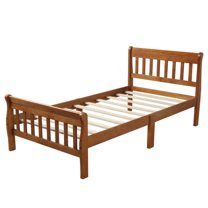 Platform Bed Frame Panel Bed Mattress Foundation Sleigh Bed With Headboard / Footboard / Wood Slat Support