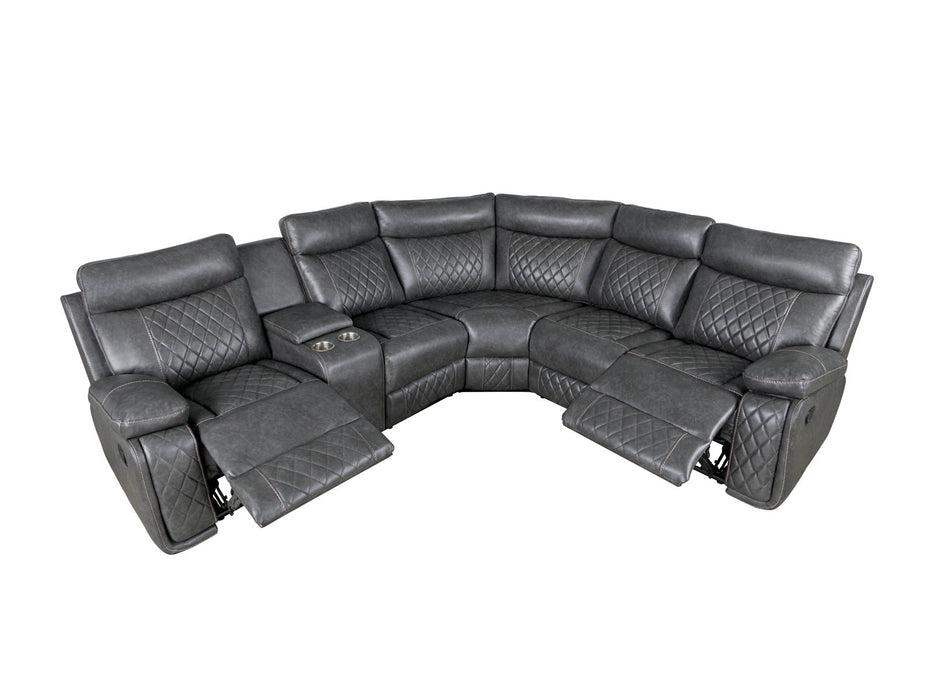 Home Theater Seating Manual Recliner With Cup Holder, Hide - Away Storage PU Reclining Sofa For Living Room, Home Theater