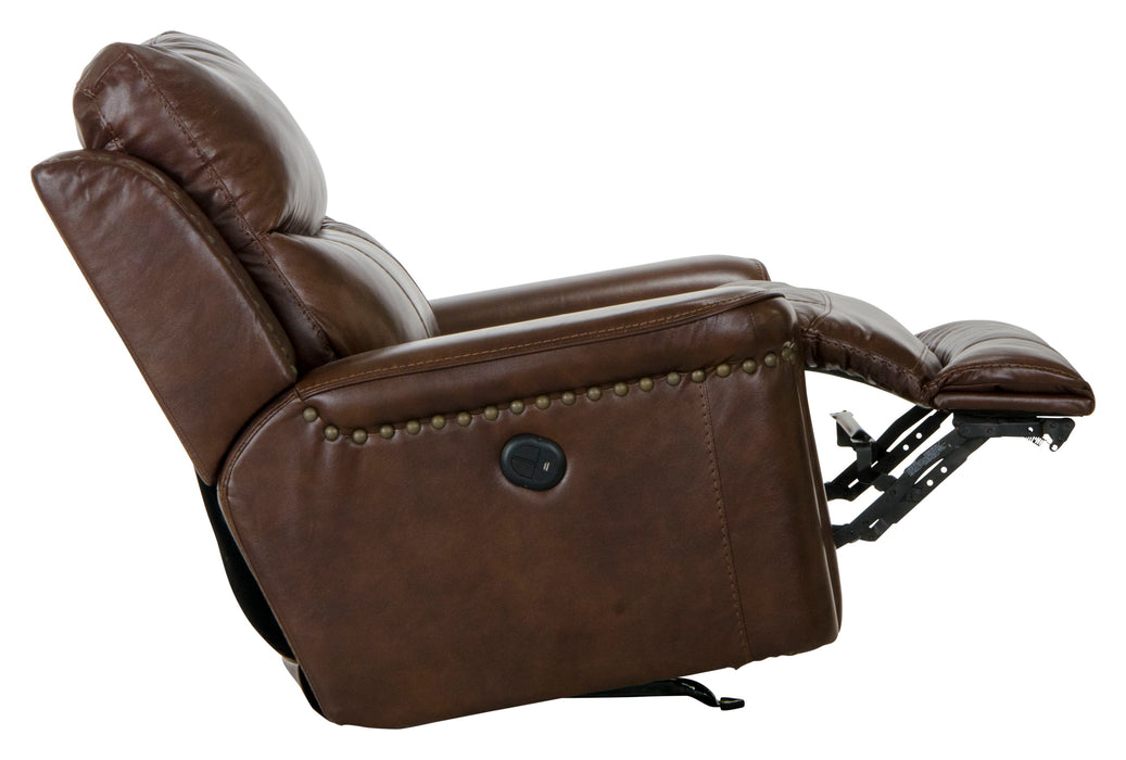 Ceretti - Power Wall Hugger Recliner - Brown Top Grain Italian Leather Match