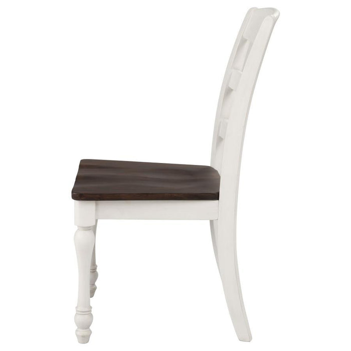 Madelyn - Ladder Back Side Chairs (Set of 2) - Dark Cocoa And Coastal White