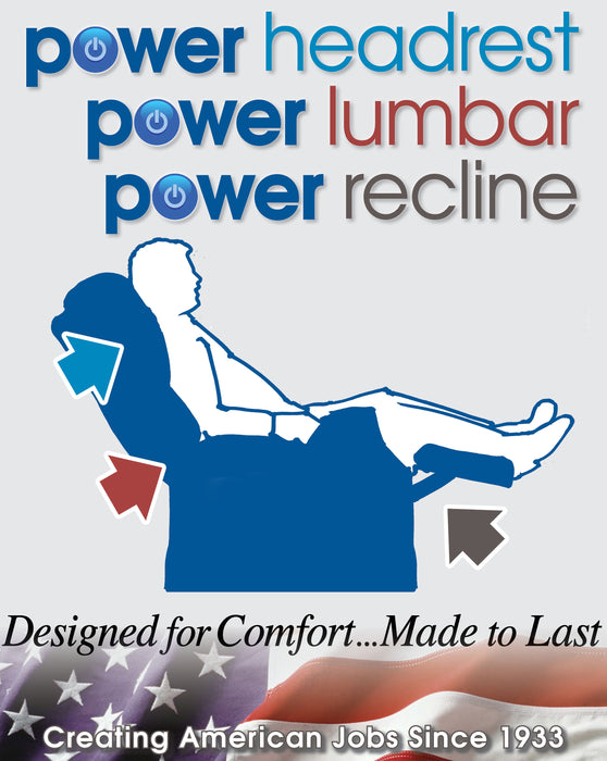 Serenity - Power Recliner With Power Adjustable Headrest And CR3 Heat / Massage / Lumbar