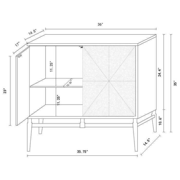 Zira - Wood Parquet Storage Accent Cabinet