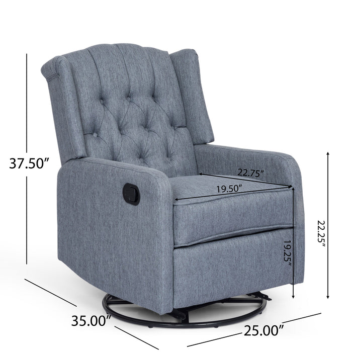 Classic Design, Manual Recliner Chair With 360 Degree Swivel