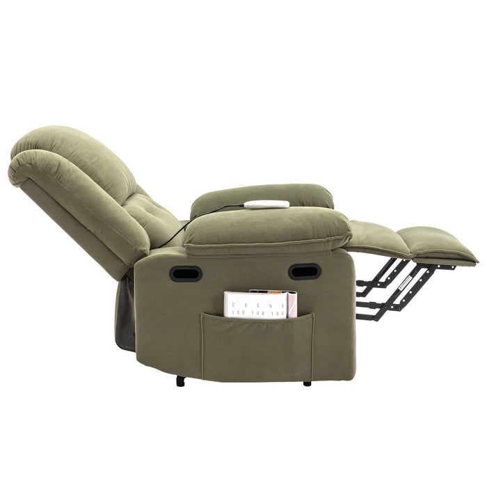 Massage Recliner, Power Lift Chair For Elderly With Adjustable Massage And Heating Function, Recliner Chair With Infinite Position And Side Pocket For Living Room