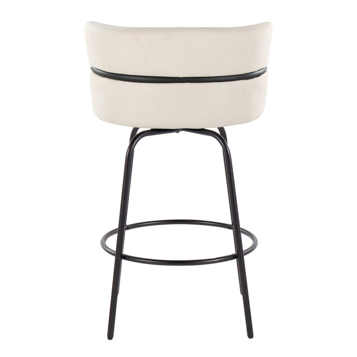 Cinch - Contemporary Fixed Height Counter Stool With Swivel And Round Footrest (Set of 2)