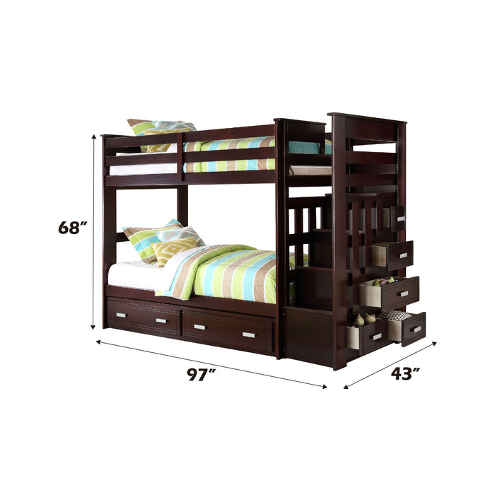 Allentown - Twin / Twin Bunk Bed With Trundle Storage - Espresso