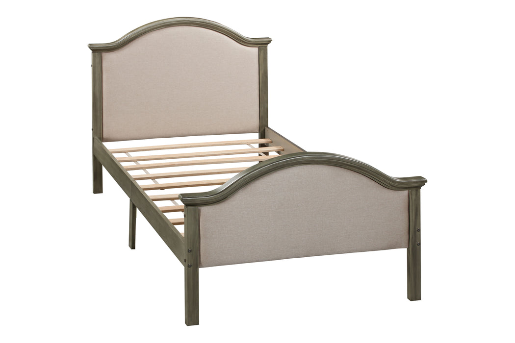 Bed With Upholstered Headboard And Footboard, With Slats