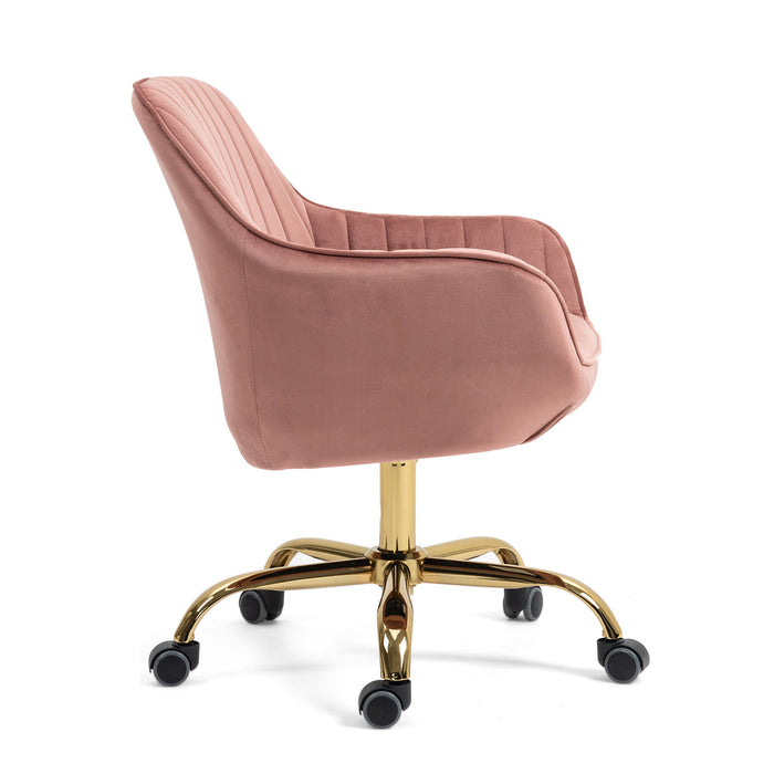 Swivel Chair With High Back, Adjustable Working Chair With Golden Base