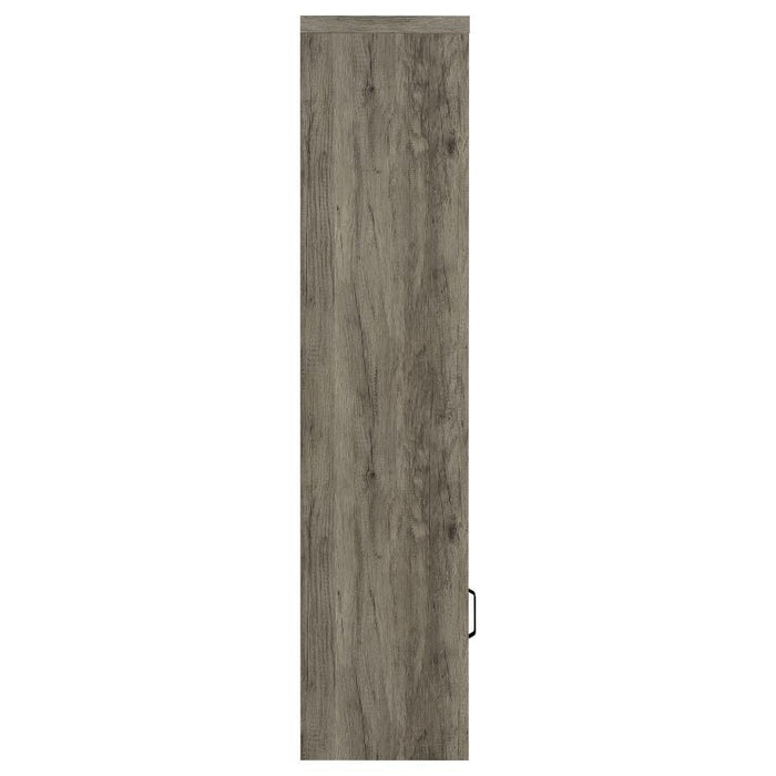 Burke - 3-Shelf Media Tower With Storage Cabinet - Gray Driftwood