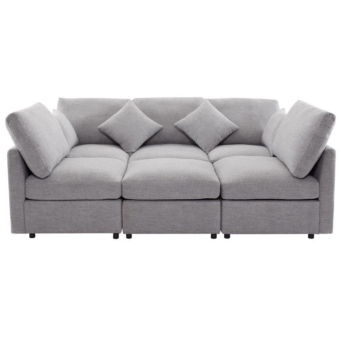 Sectional Sofa Modular Sofa U - Shaped Sofa Couch Sofa Bed L - Shaped Sofa With A Movable Ottoman And Two USB Ports For Living Room