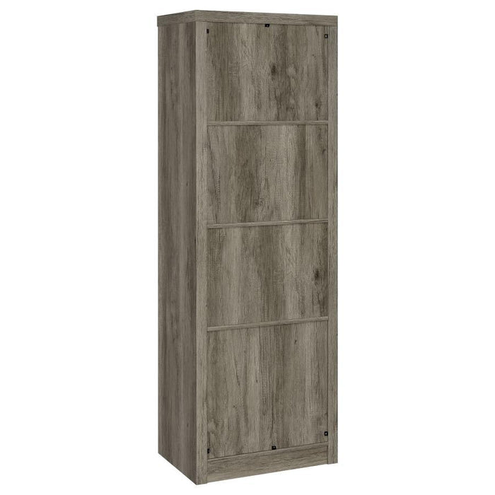 Burke - 3-Shelf Media Tower With Storage Cabinet - Gray Driftwood