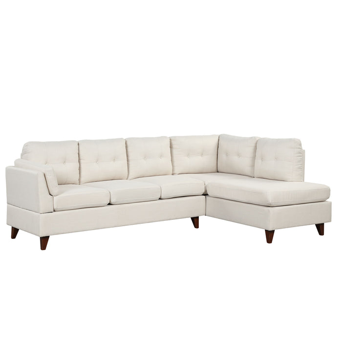 Modern Linen Fabric Sofa, L-Shape Couch With Chaise Lounge, Sectional Sofa With One Lumbar Pad