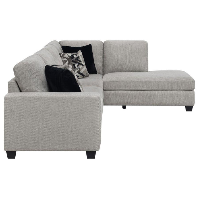 Whitson - Cushion Back Upholstered Sectional - Stone