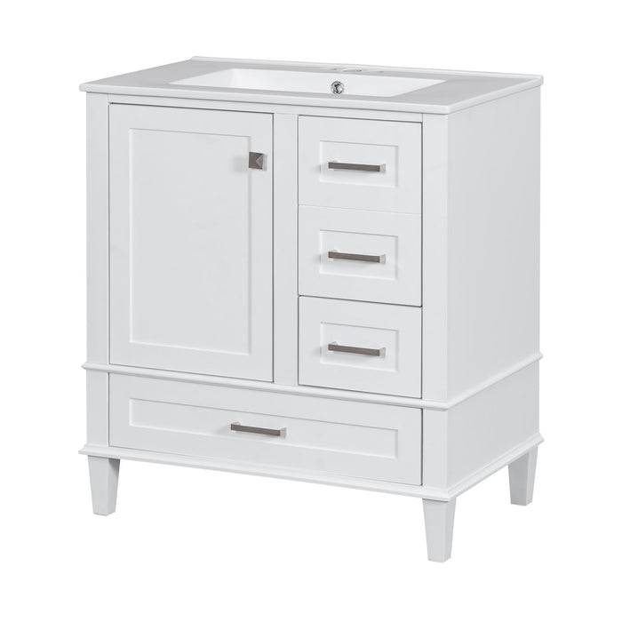 Bathroom Vanity, Modern Bathroom Cabinet With Sink Combo Set, Bathroom Storage Cabinet With A Soft Closing Door And 3 Drawers, Solid Wood Frame