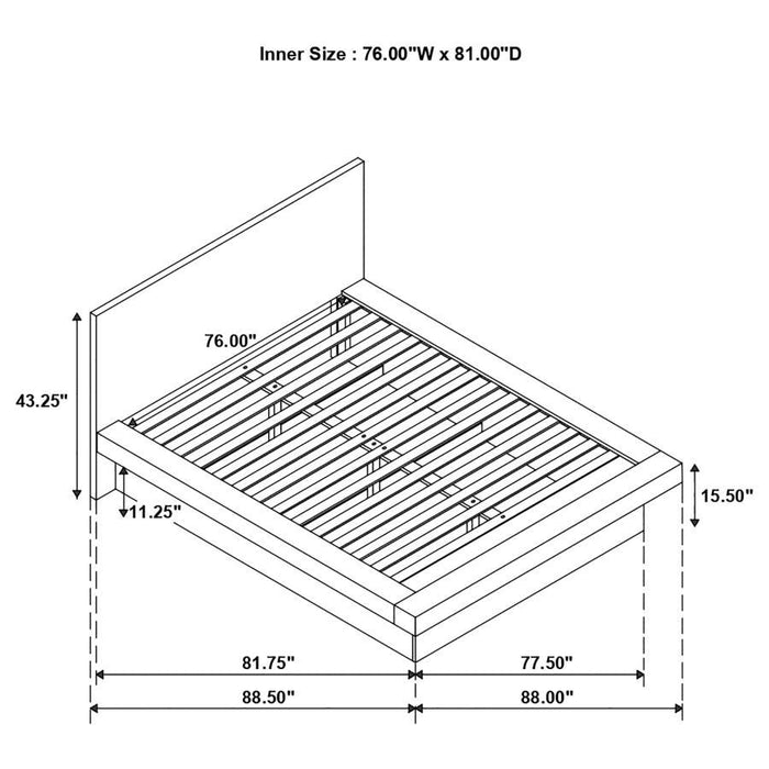 Jessica - Platform Bed with Rail Seating