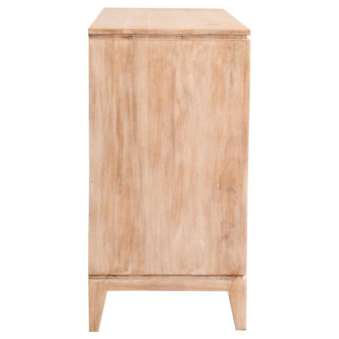 Eberto - 2-Door Geometric Accent Cabinet - White Distressed