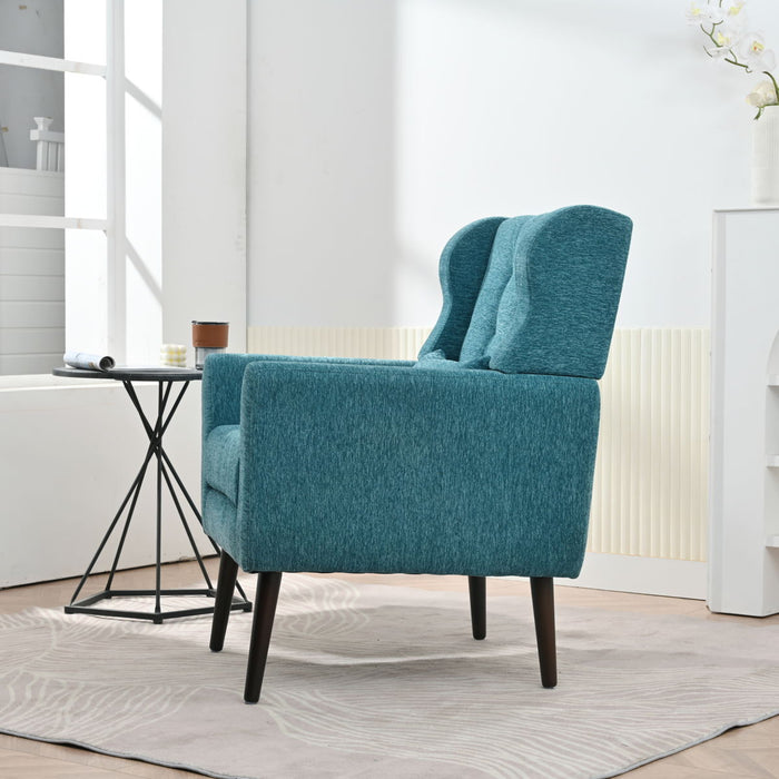 Modern Accent Chair Upholstered Foam Filled Living Room Chairs Comfy Reading Chair Mid-Century Modern Chair With Chenille Fabric Lounge Arm Chairs Armchair For Living Room Bedroom