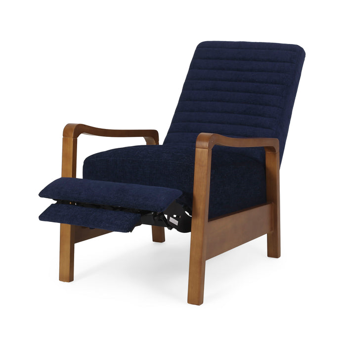 Fabric Wood Hand Manual Club Recliner