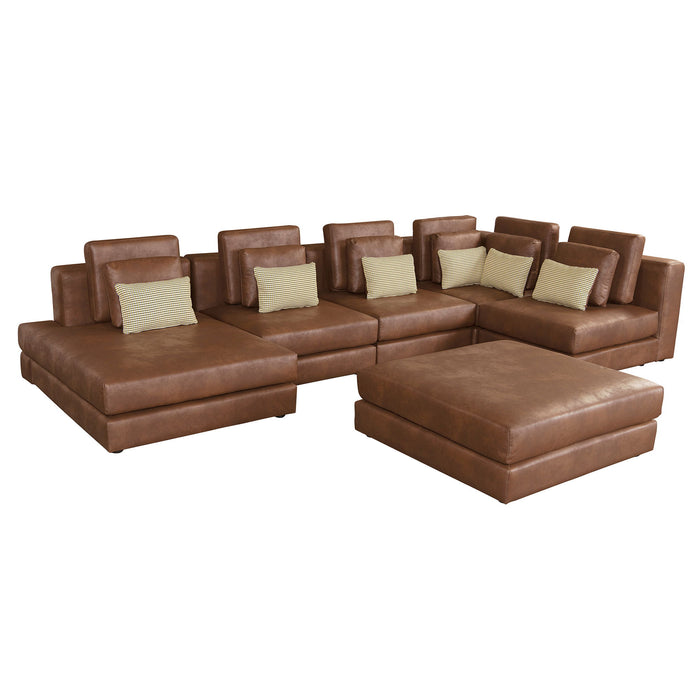 Modular Sectional Sofa Corner Sofa Chaise Lounge With Movable Ottoman For Living Room